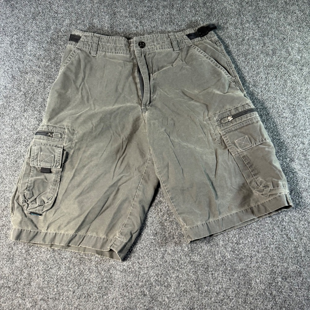 Kuhl Mens Vintage Patina Dye Cargo Shorts Grey Hiking Mountain Utility Size 16S